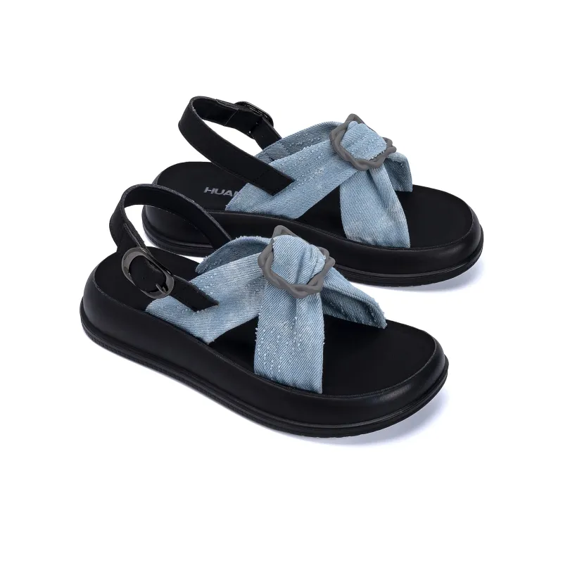 HUANQIU One Strap Sandals 3.5cm Women's Blue-3