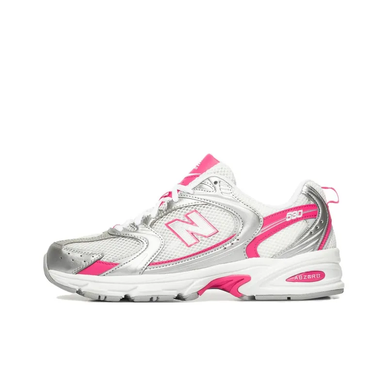 New Balance NB 530 Anti Slip Wear Resistant Low Top Running Shoes Women's Silver Pink-0