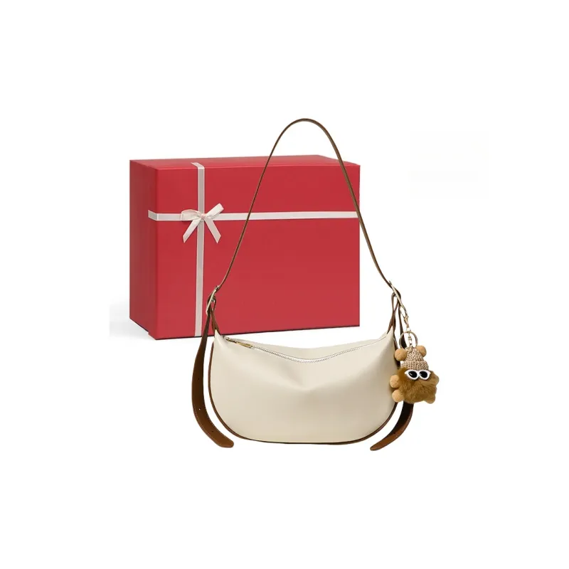 CNNCOO Synthetic Leather Shoulder Bag Women's Caramel Brown/Cream Apricot-7