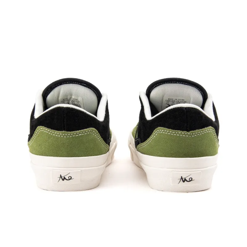 WANSWER Slip Resistant Shock Absorbers With Abrasion Resistant Properties Low Top Skateboard Shoes Unisex Black Green-5