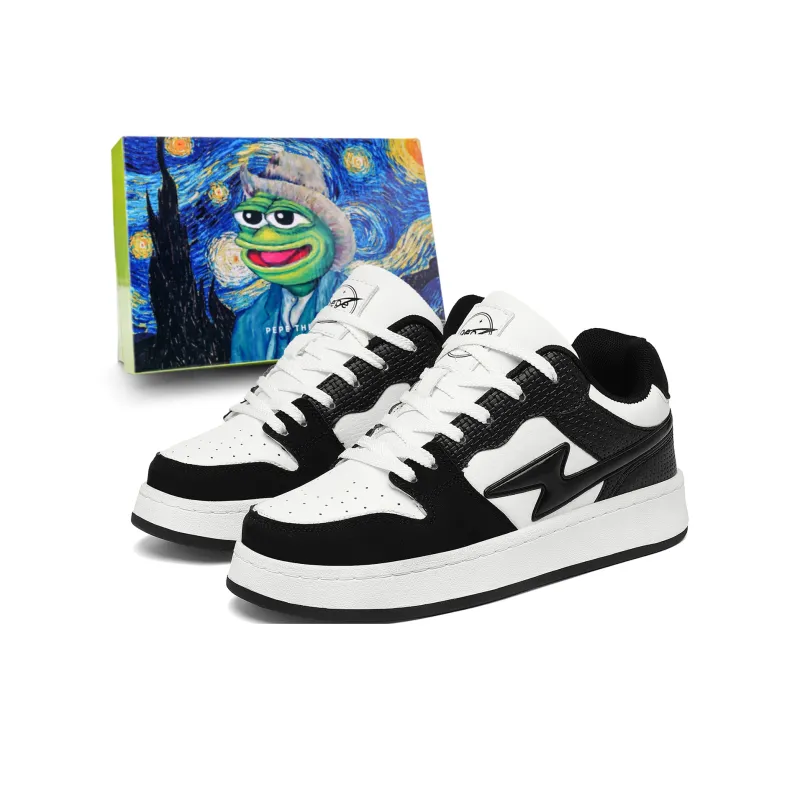 Pepe The Frog Cushioned Wear-Resistant Breathable Slip-Resistant Low-Top Skateboard Shoes Unisex-7