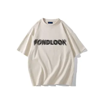 FONDLOOK T Shirts Unisex Light Beige Apricot