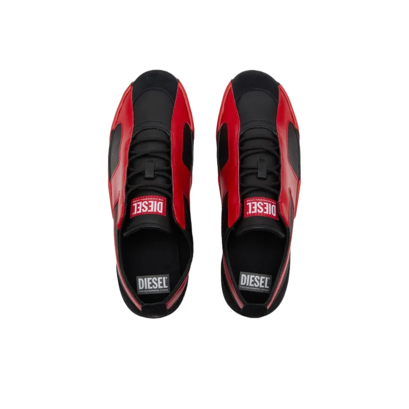 DIESEL S Slante D Low Top Skateboard Shoes Men's Black Red-6