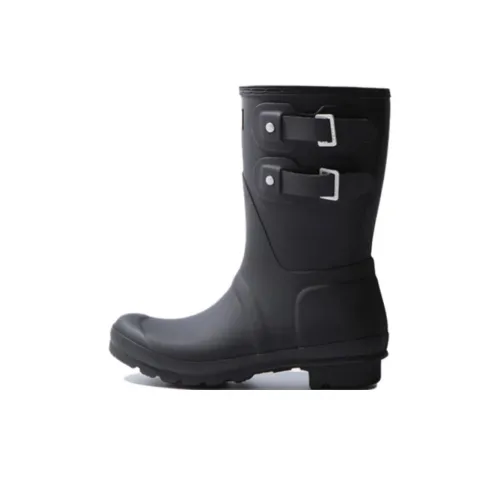 Hunter Original Buckle Abrasion Resistant Rain Boots Women's Black