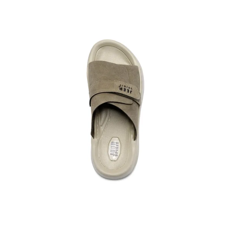 JEEP SPIRIT Quiet Slip Resistant Abrasion Resistant Antibacterial Cushioning Slide Slippers Men's Natural Deer-2