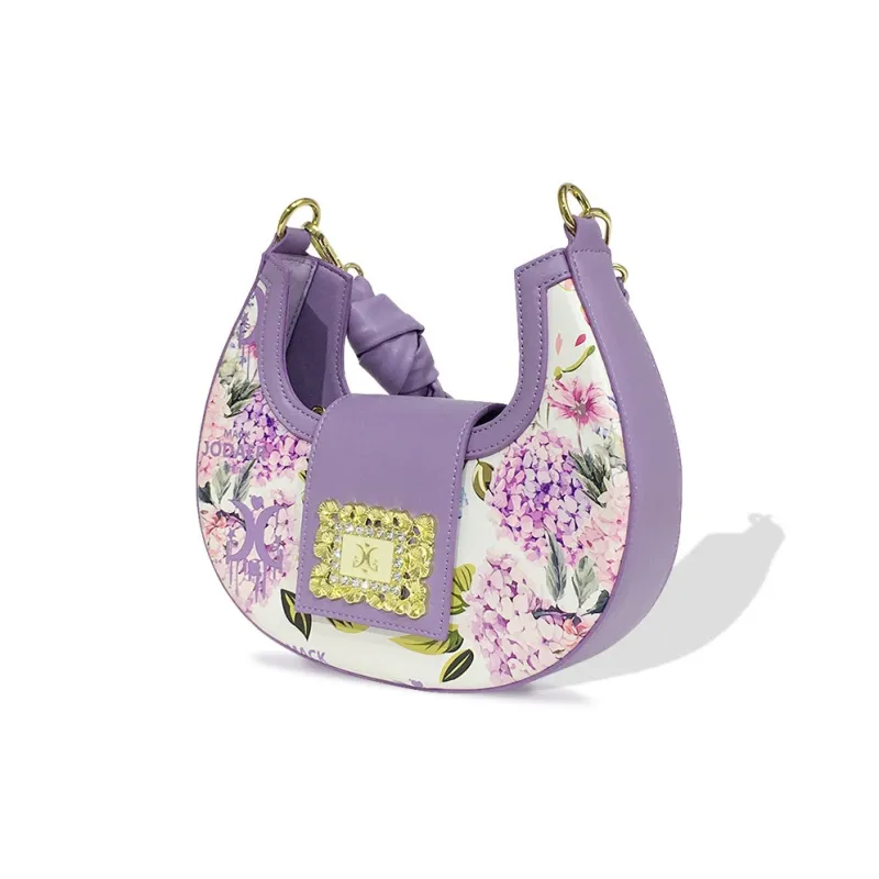 MACK JODAER Synthetic Leather Shoulder Bag, Handbag Regular Women's Purple Rhythm Floral-2