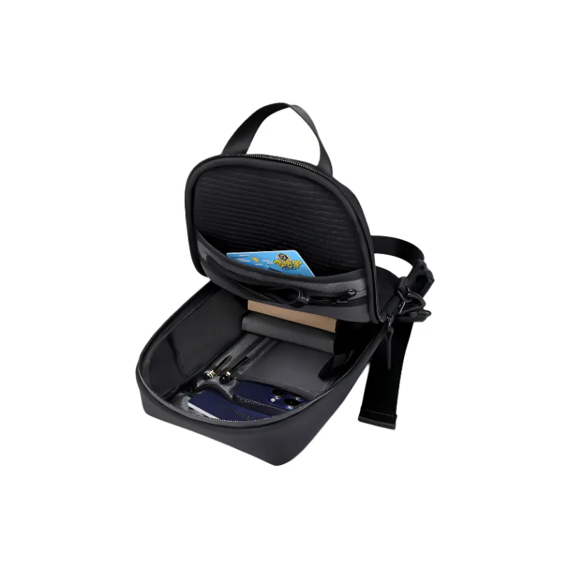SWISS MILITARY PU With Polyester Crossbody Bag Sling Bag Unisex Black-3