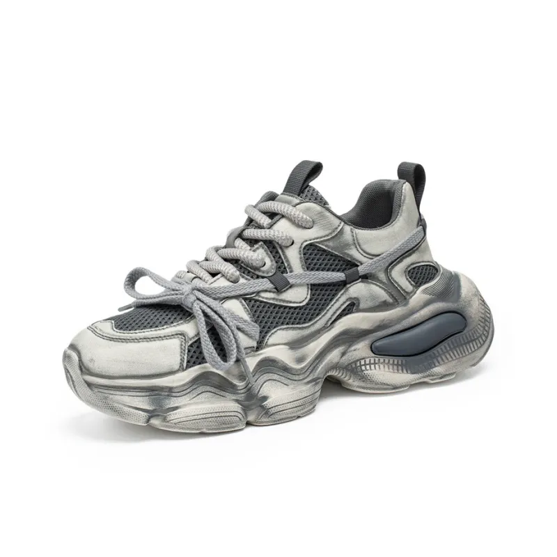 OUGLEMEN Slip Resistant, Abrasion Resistant, Coverage Height Increasing Low Top Chunky Sneakers Men's-12