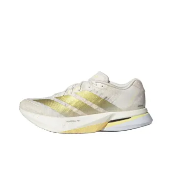 Adidas Adizero Boston 13 Anti Slip Wear Resistant Low Top Running Shoes Women's White Gold