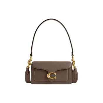 COACH Tabby Polished Pebble Leather Shoulder Bag Trumpets Women's Coffee
