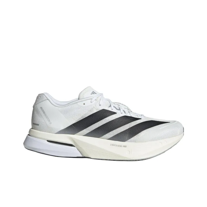 Adidas Adizero Boston 13 Slip Resistant Low Top Running Shoes Men's White Black-1