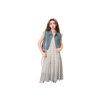 FAWENXIANGZI Two Piece Skirt Sets Women's Blue