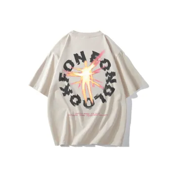 FONDLOOK T Shirts Unisex Light Beige Apricot