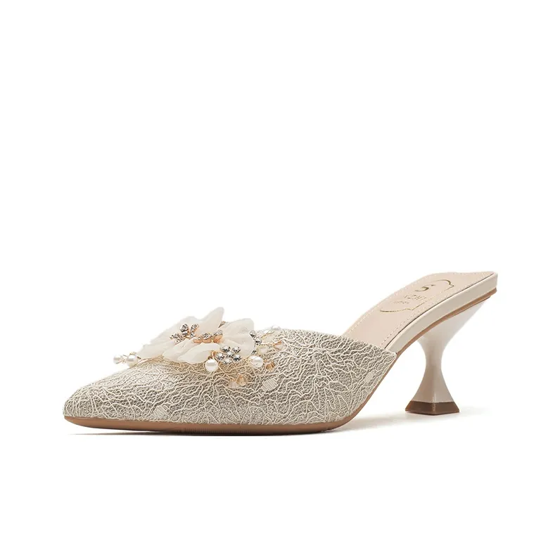 Varib Slip Resistant Abrasion Resistant Closed Toe Slippers Women's Champagne-0