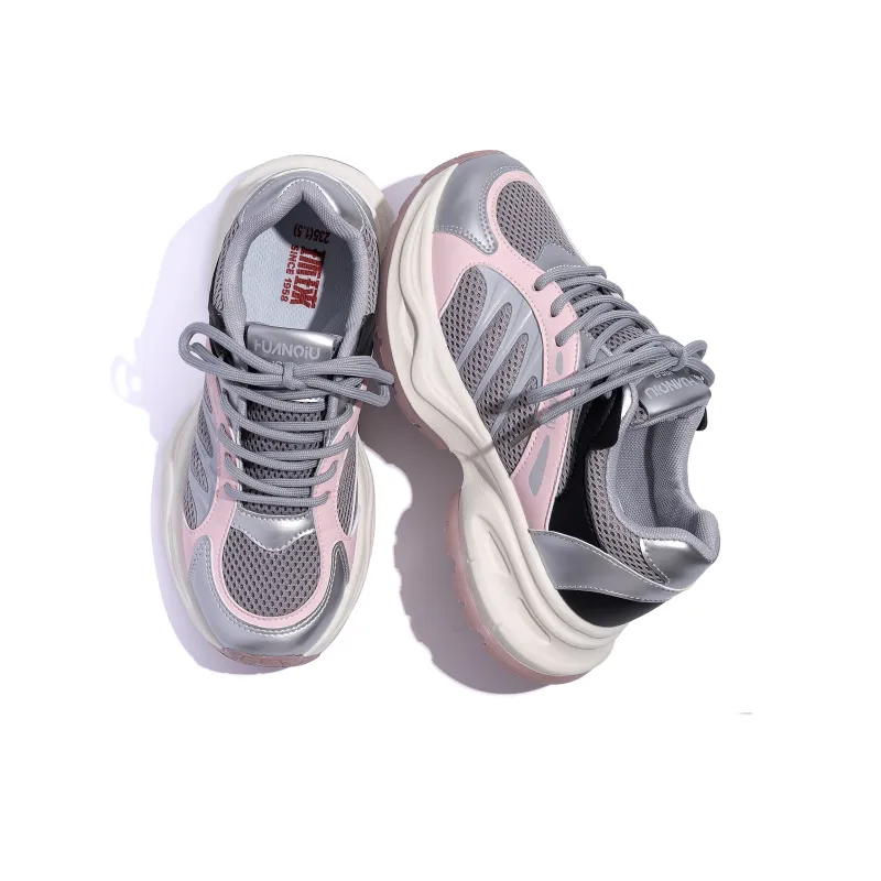 HUANQIU Coverage Lightweight Height Increasing Low Top Chunky Sneakers Women's-5