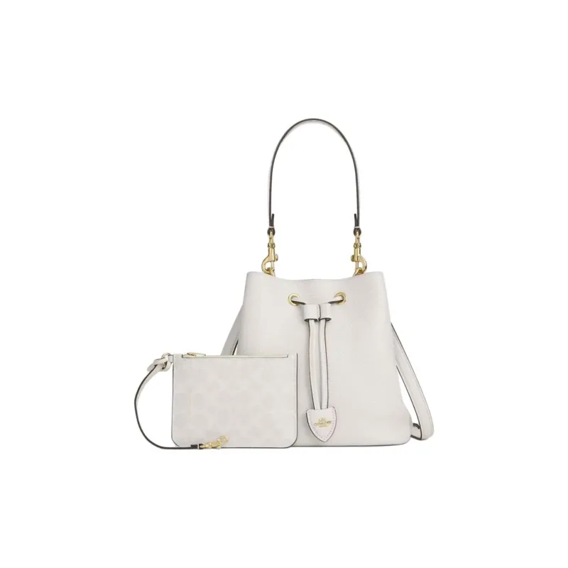 COACH Rowan Leather Handbag Trumpets Women's White-1