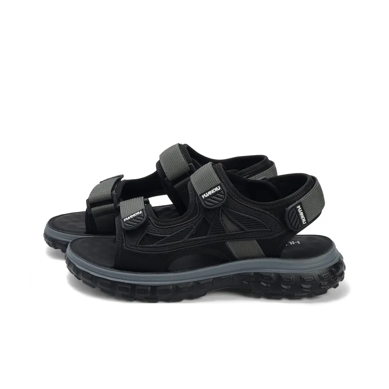 HUANQIU Beach Sandals Men Black-1