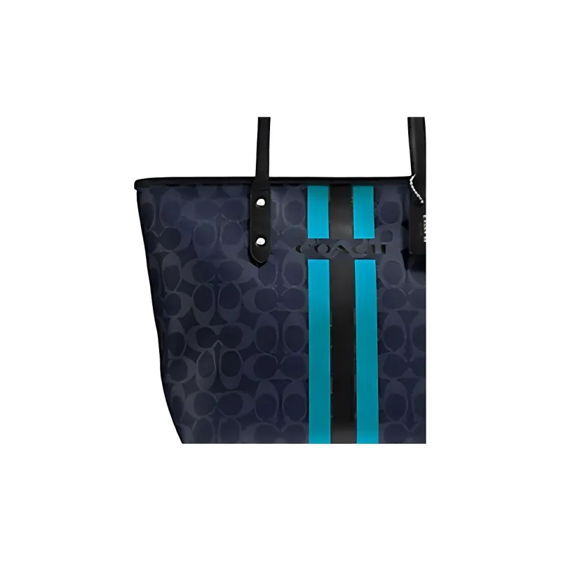 COACH City Zip Tote Coated Canvas Shoulder Bag Tubas Women's Black Monogram-2
