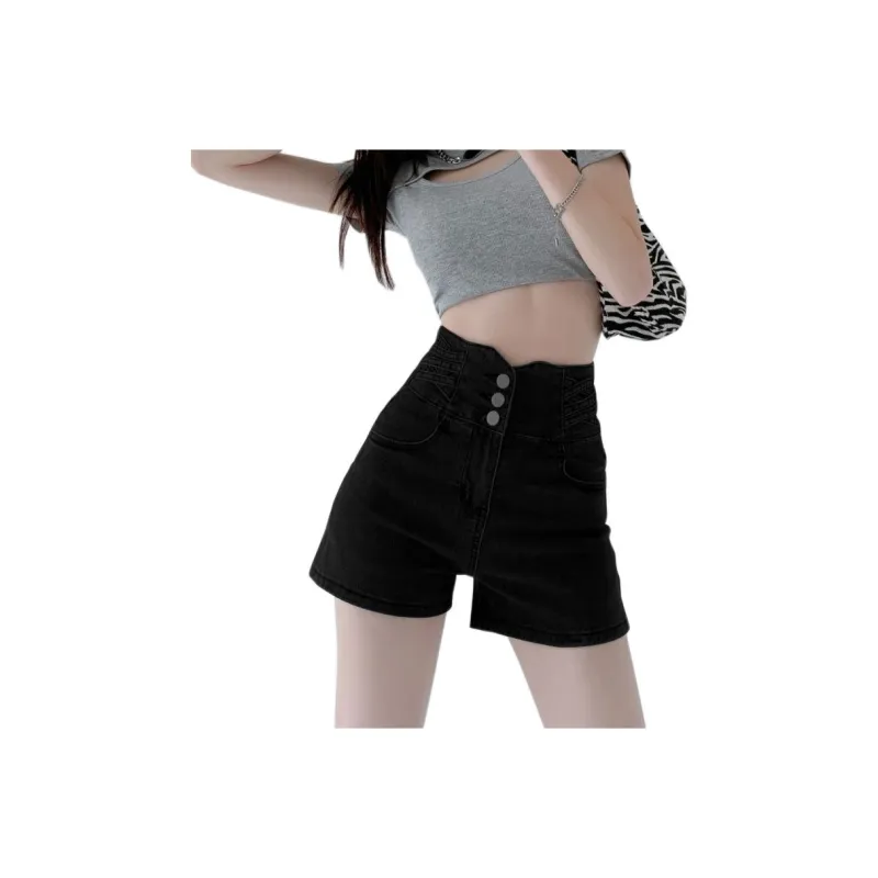 HTHK Denim Shorts Women's Black-1