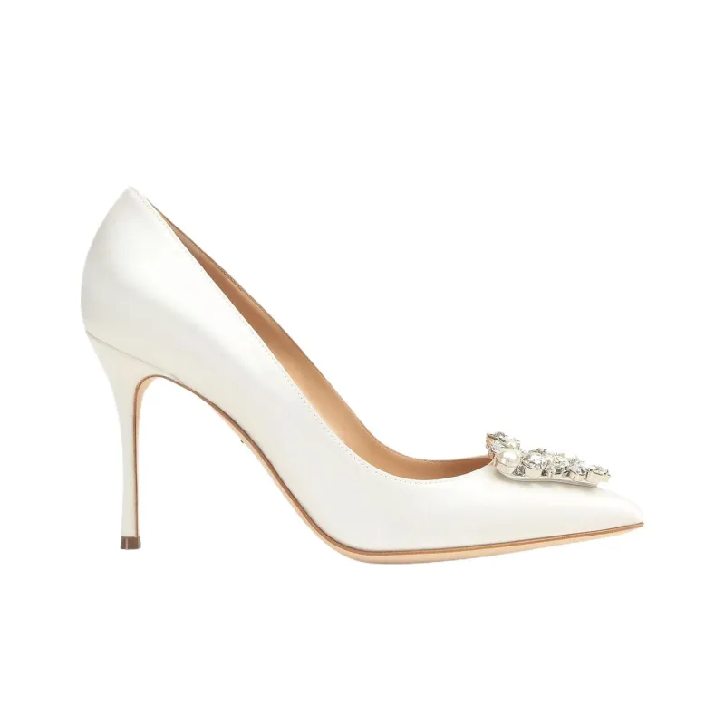 SERGIO ROSSI Godiva Slim Heel High Heels 9cm Women's White-1