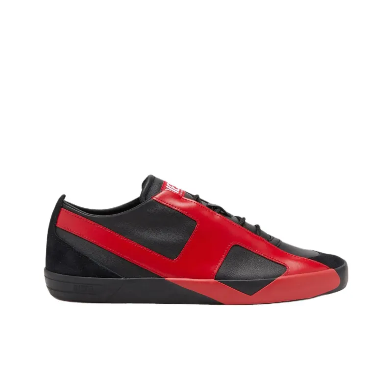 DIESEL S Slante D Low Top Skateboard Shoes Men's Black Red-1