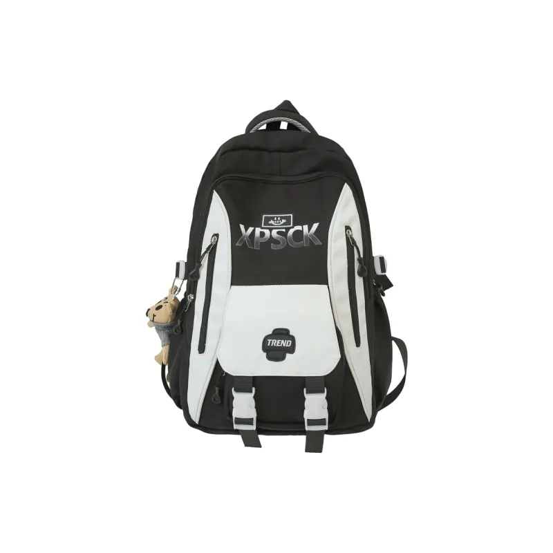 KAMLUI Nylon Backpack Unisex Black/Blue-1