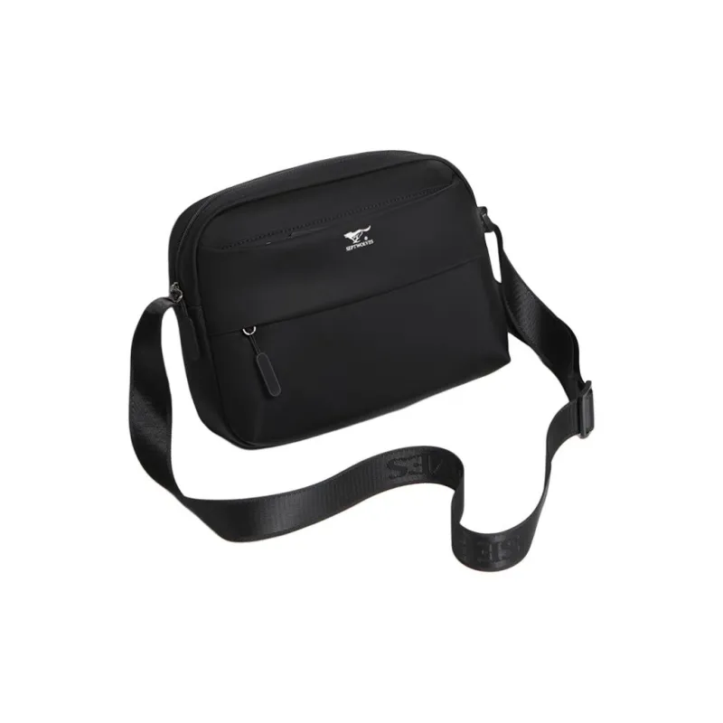 SEPTWOLVES Fabric Shoulder Bag, Crossbody Bag Medium Size Men's Black-0