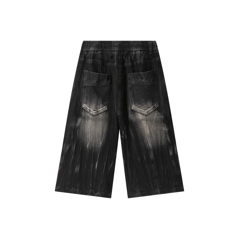 Kawasaki Denim Shorts Unisex Black-1