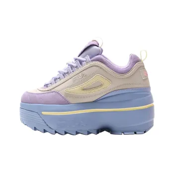 FILA Disruptor 2 Anti Slip Wear Resistant Low Top Casual Shoes Unisex Beige Purple
