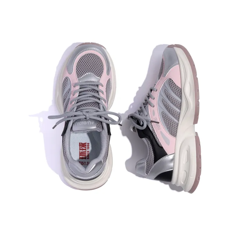 HUANQIU Coverage Lightweight Height Increasing Low Top Chunky Sneakers Women's-6