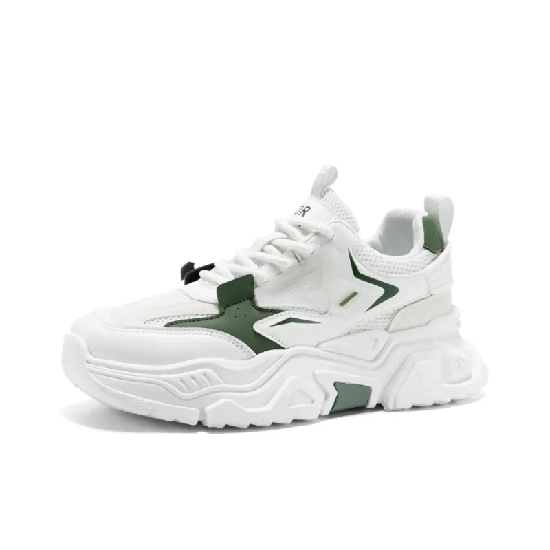 OUGLEMEN Slip Resistant, Abrasion Resistant, Coverage Height Increasing Low Top Chunky Sneakers Men's-2