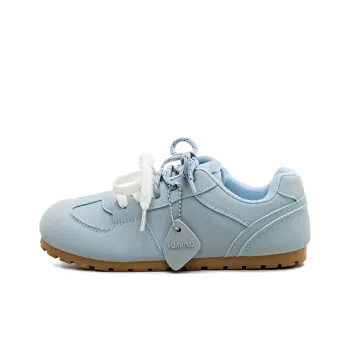 HUANQIU Slip Resistant, Abrasion Resistant, Lightweight Low Top Skateboard Shoes Women's Light Aqua Blue