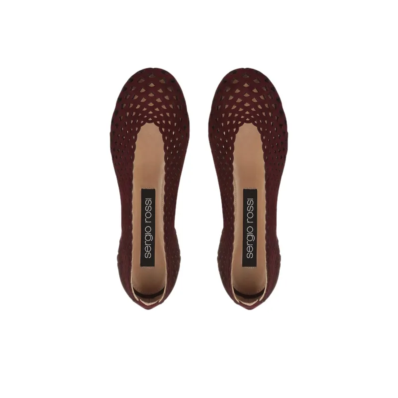 SERGIO ROSSI Sr Micro Mermaid Casual Single Shoes Women's Burgundy-3