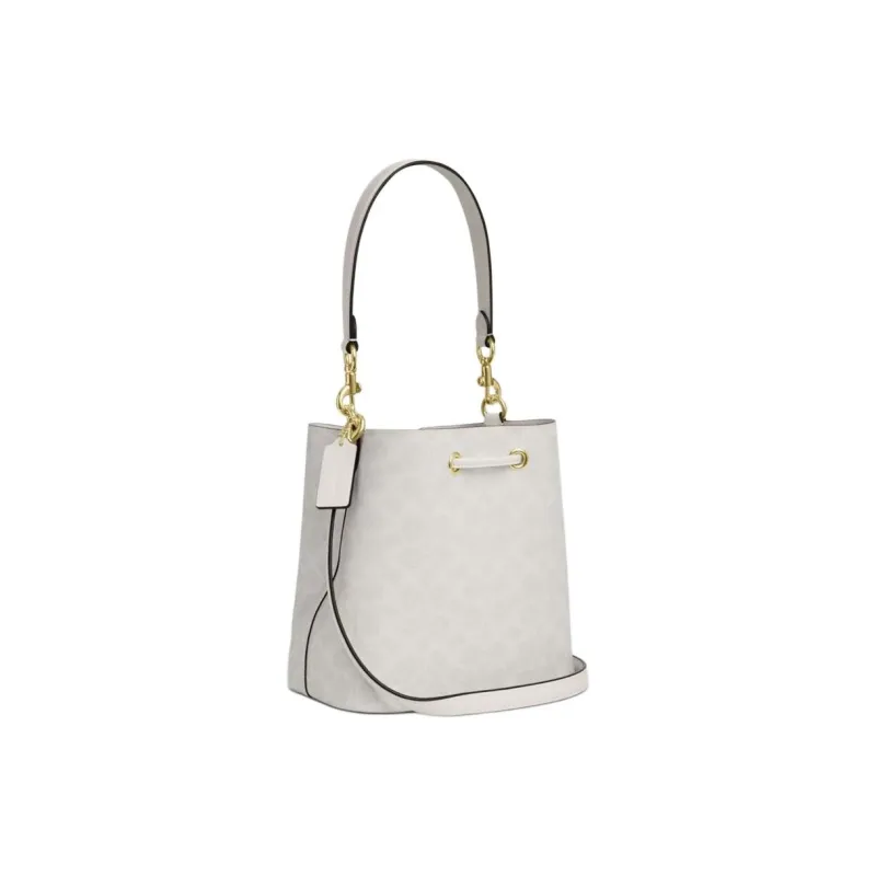 COACH Rowan Leather Handbag Trumpets Women's Gray-2
