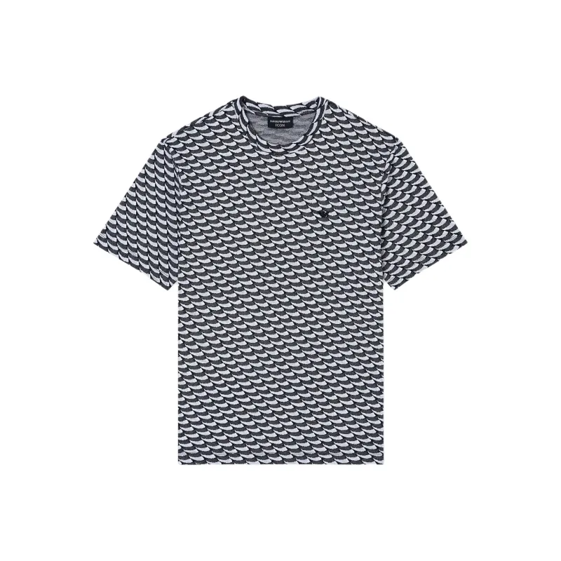 EMPORIO ARMANI Asv Icon Jacquard Jersey Jumper With Op art Motif-0