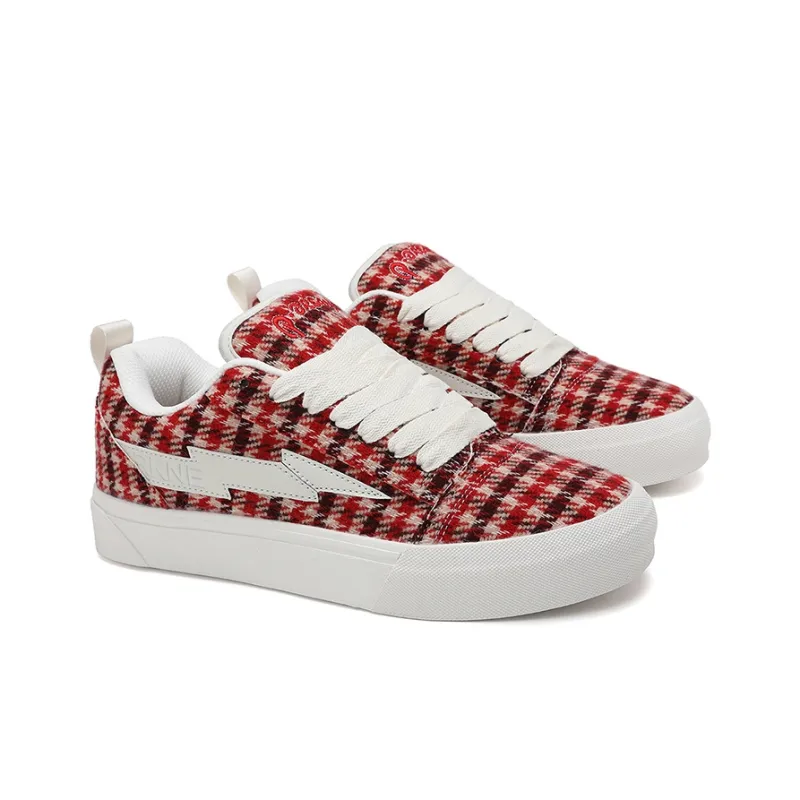VFTS Anti Slip Wear Resistant Low Top Skateboard Shoes Unisex Jam Red-29