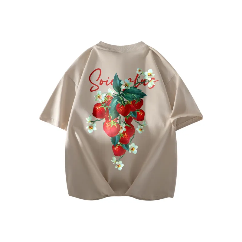 SOIE T-Shirts Unisex Light Beige Apricot-0
