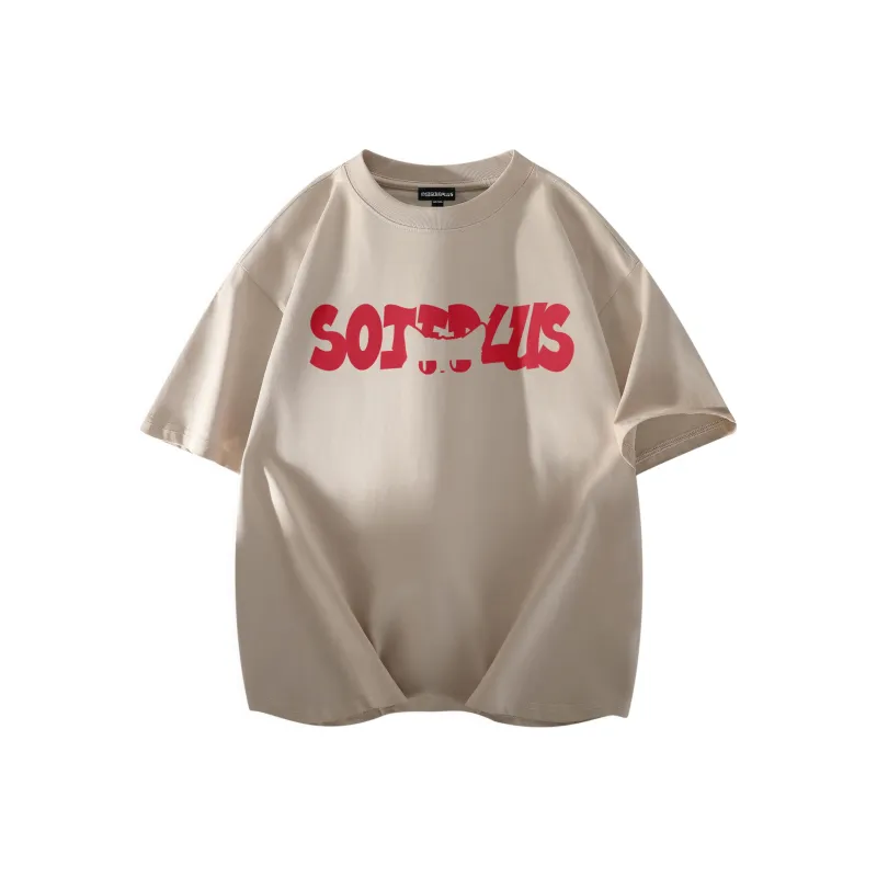SOIE T-Shirts Unisex Light Beige Apricot-0
