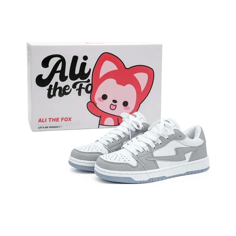 ALI THE FOX Slip Resistant, Abrasion Resistant, Balance, Lightweight, Breathable Low Top Skateboard Shoes Unisex-10