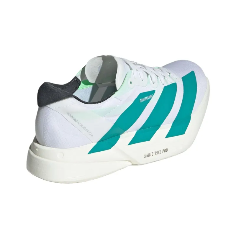 Adidas Adizero Adios Pro 4 Anti Slip Wear Resistant Low Top Running Shoes Women's White Green-3