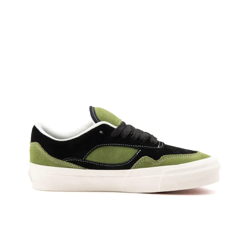 WANSWER Slip Resistant Shock Absorbers With Abrasion Resistant Properties Low Top Skateboard Shoes Unisex Black Green-1