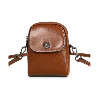 KAISER Cow Leather Crossbody Bag, Shoulder Bag Women's Coffee