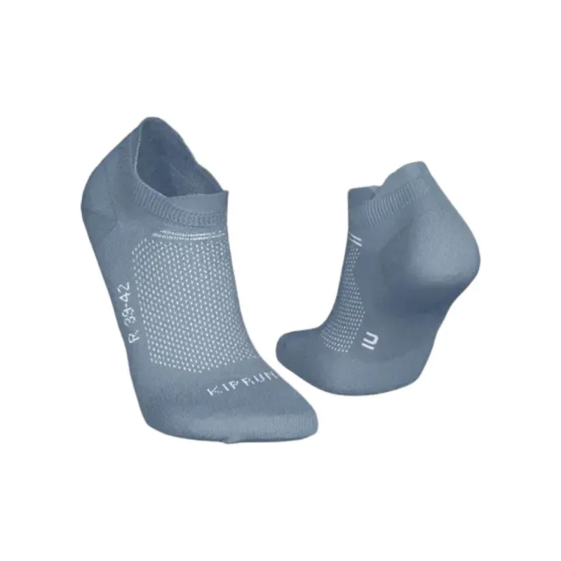 DECATHLON KIPRUN Ankle Socks Unisex 2 Pack Washed Denim Blue/Snow/Snow-1
