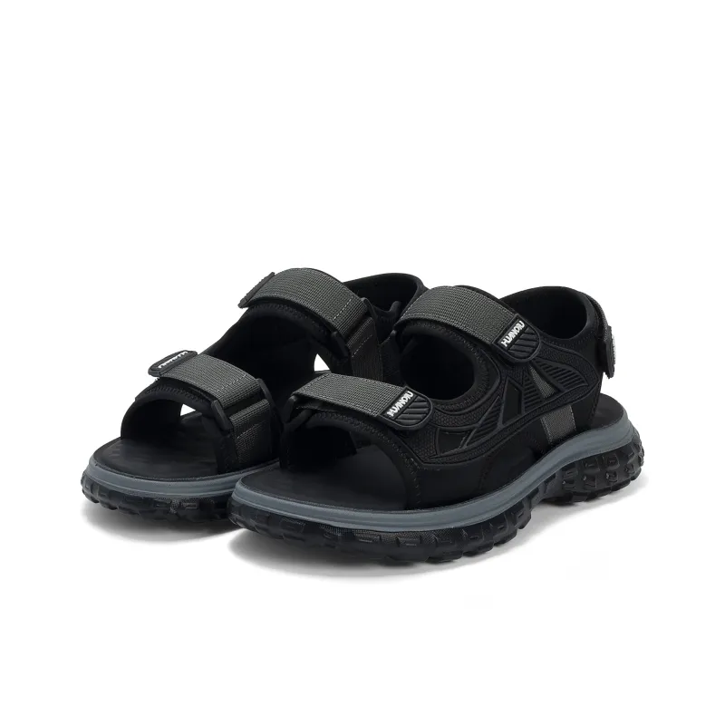 HUANQIU Beach Sandals Men Black-2