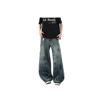 Menglaini Jeans Unisex Blue