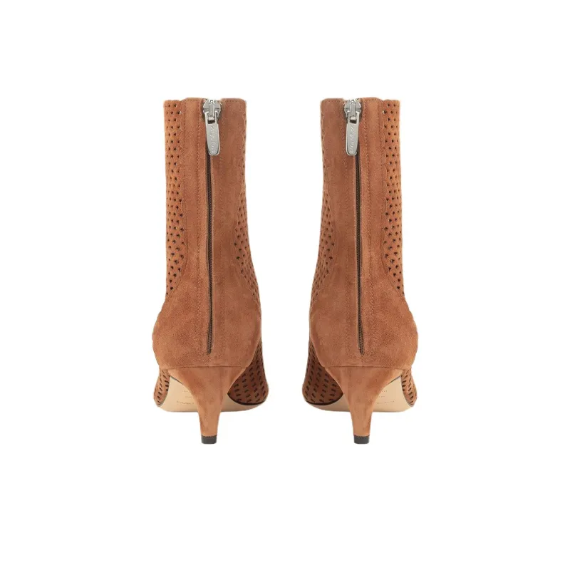 SERGIO ROSSI SR Micro Mermaid Ankle Boots 5cm Women's Light Brown-4