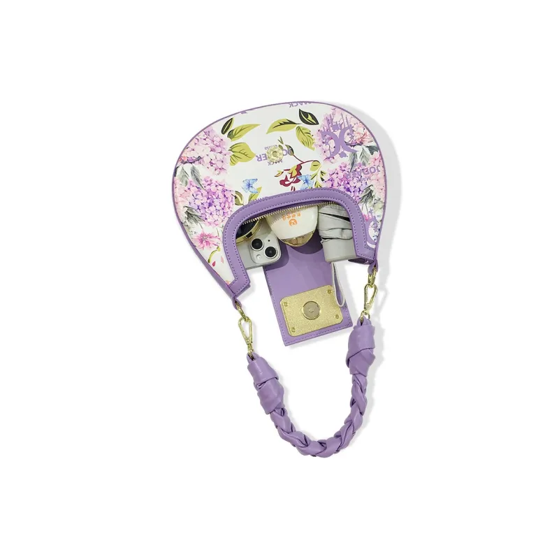 MACK JODAER Synthetic Leather Shoulder Bag, Handbag Regular Women's Purple Rhythm Floral-7