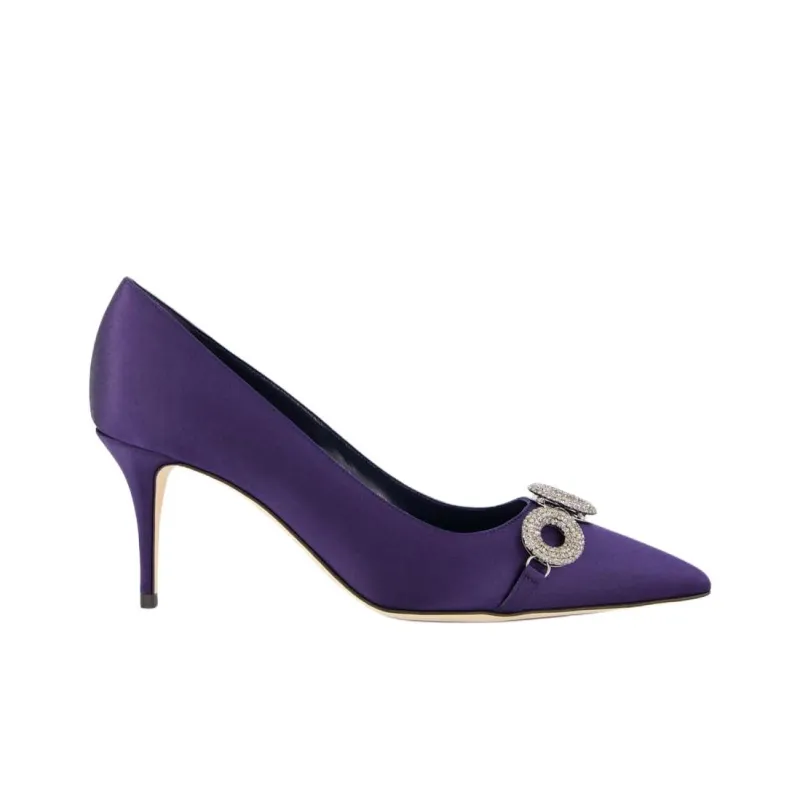 MANOLO BLAHNIK Isteralo Slim Heel High Heels 7cm Women's Purple-1