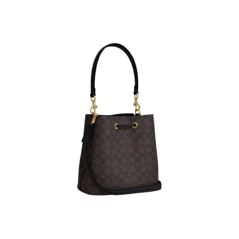COACH Rowan Leather Handbag Trumpets Women's Coffee-0