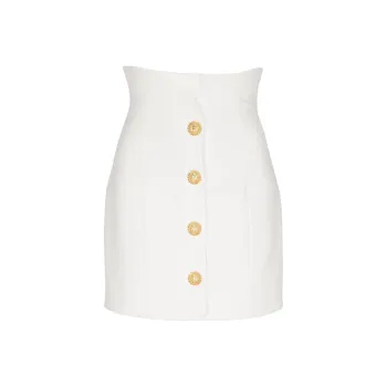 BALMAIN SS25 Casual Short Skirts Women's White